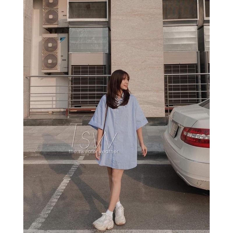 ⚡️ Đầm sơ mi ⚡️ Váy sơ mi Oversize Ulzzang ngắn tay Hot Trend hè 2021