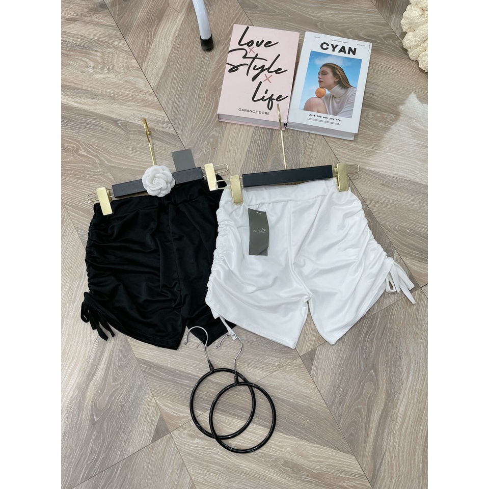 Quần short đùi dây rút 2 bên siêu cá tính quần đùi nữ cotton xuân hè