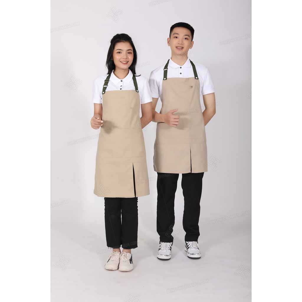 Tạp dề đẹp kaki cao cấp - Tạp dề pha chế Tạp dề cafe Tạp dề phục vụ