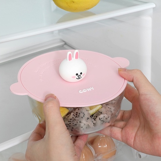 Nắp đậy thức ăn Line Friends Silicone cao cấp
