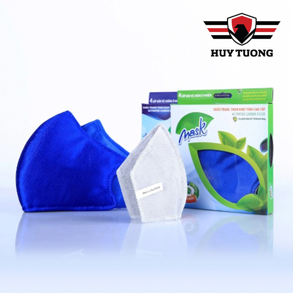 Khẩu trang vải kháng khuẩn than hoạt tinh 4 lớp N95 , Khẩu trang than hoạt tính vải 4 lớp bảo vệ phòng dịch - Huy Tưởng