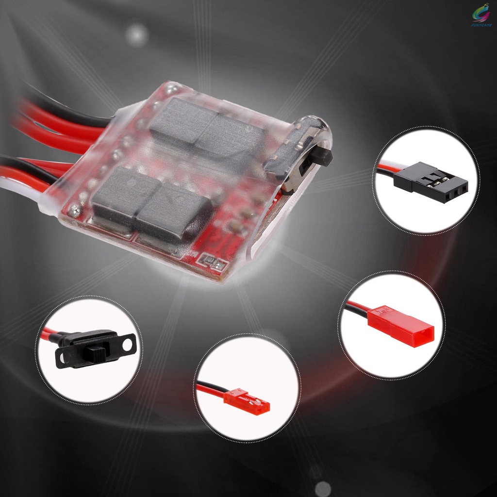 RC Car 30A ESC Brushed Forward Reverse Brake Dual Way ESC Motor Speed Controller for 130 180 260 Motor 1/16 1/18 1/24 Car Boat Tank 2 PCS ESC[fun]