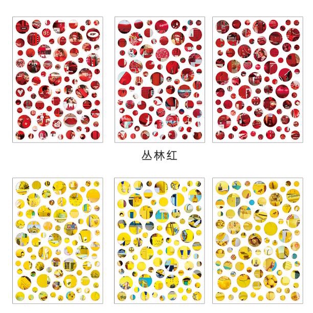 Bộ 3 tờ sticker chấm tròn