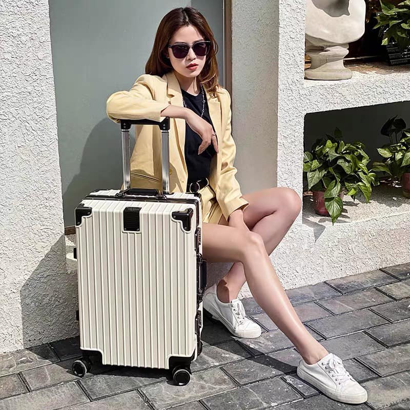 Vali kéo du lịch Quảng Châu, vali khung nhôm khóa sập vân nhám chống xước, chống va đập