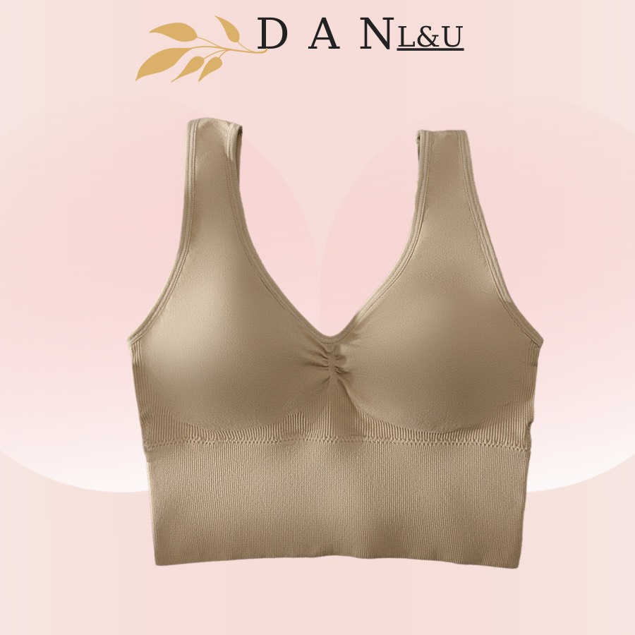 Áo Ngực Croptop Cotton Co Dãn 4 Chiều Thoải Mái Cổ Xẻ Quyến rũ DAN L&amp;U 6520