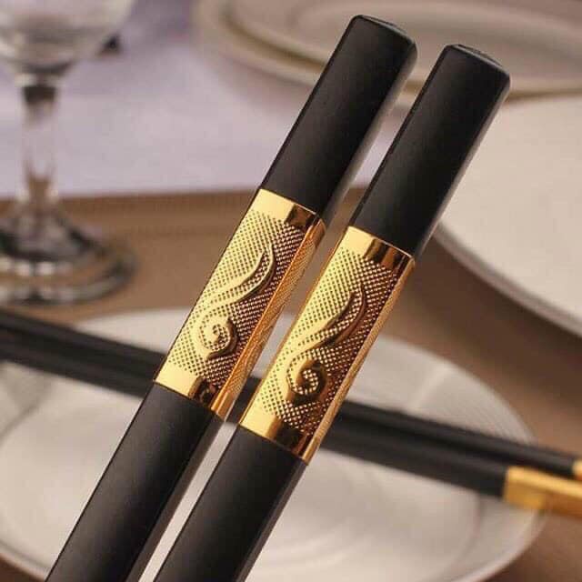 Bộ 10 Đôi Đũa Hợp Kim Mạ Vàng Hàn Quốc