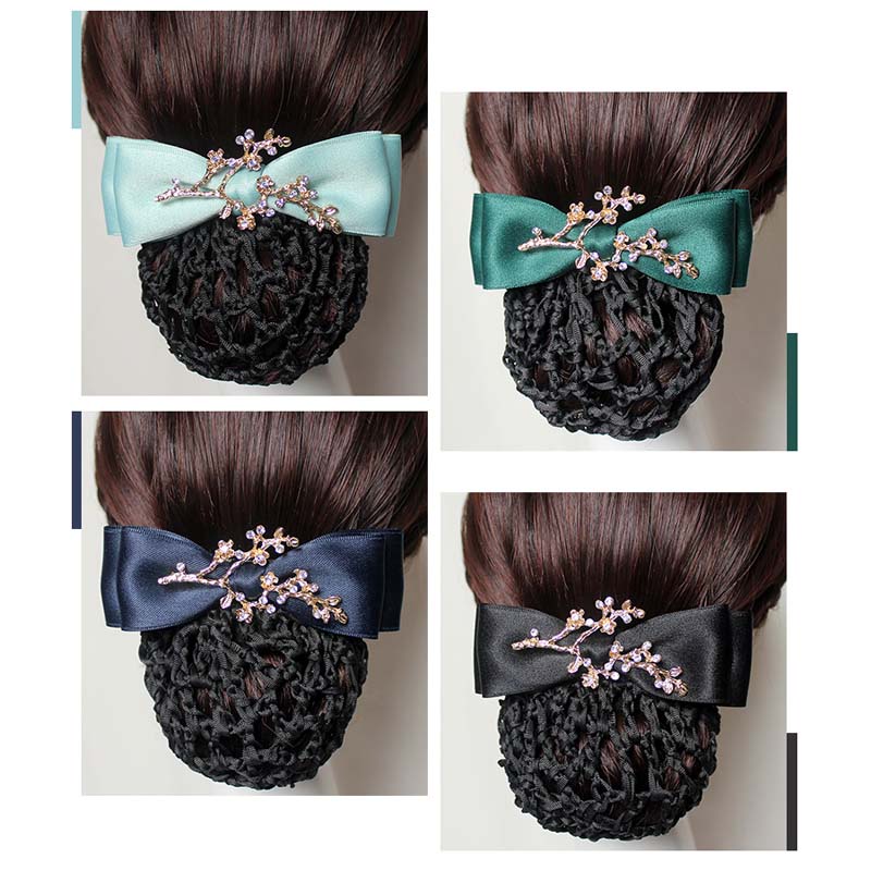 Kẹp lưới búi tóc đính đá có thể tháo rời phong cách Pháp cho nữ