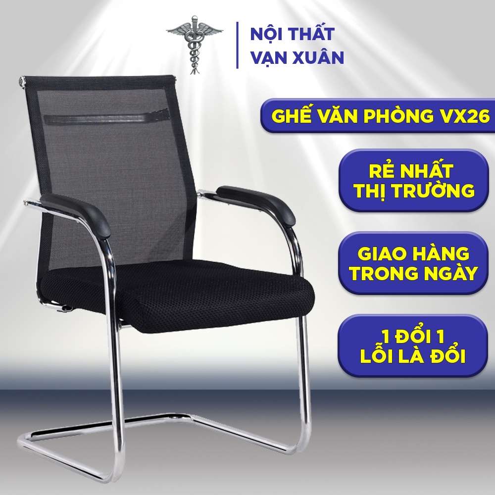 Ghế văn phòng VX26 ghế làm việc chân quỳ lưng vừa lưới cao cấp - Nội Thất Vạn Xuân