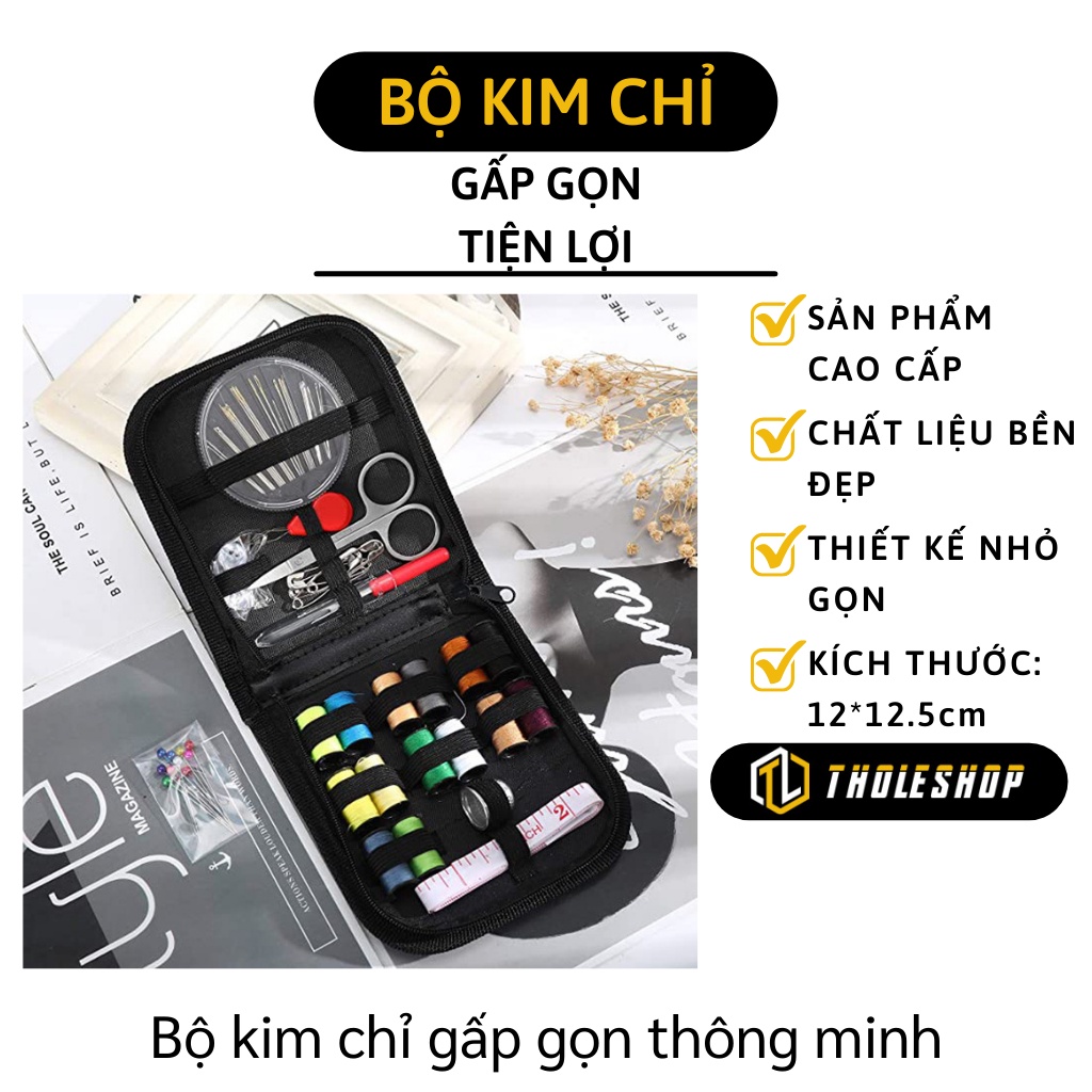 Hộp Kim Chỉ Đa Năng - Bộ Kim Chỉ Gấp Gọn, Bộ Dụng Cụ May Vá Tiện Lợi, Nhỏ Gọn 7595