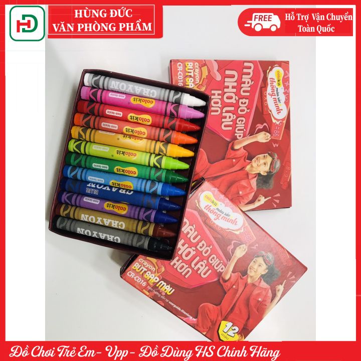 Bút sáp 12 màu CRC 016 Thiên Long hàng cao cấp