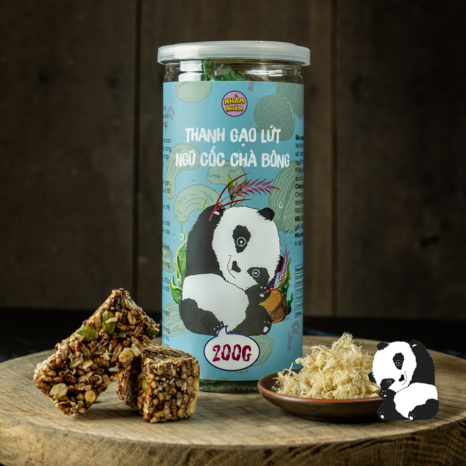 Bánh Cơm Gạo Lứt Sấy Ngũ Cốc Nhằm Nhăm 3Con Gấu Thanh Dinh Dưỡng, Granola, Gạo Lứt Chà Bông, Giòn Thơm 8 Thanh 200G