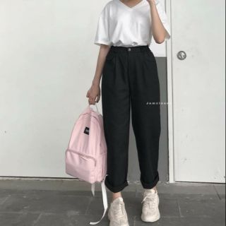 QUẦN BAGGY JEAN ỐNG SUÔNG, PHỐI LƯNG THUN