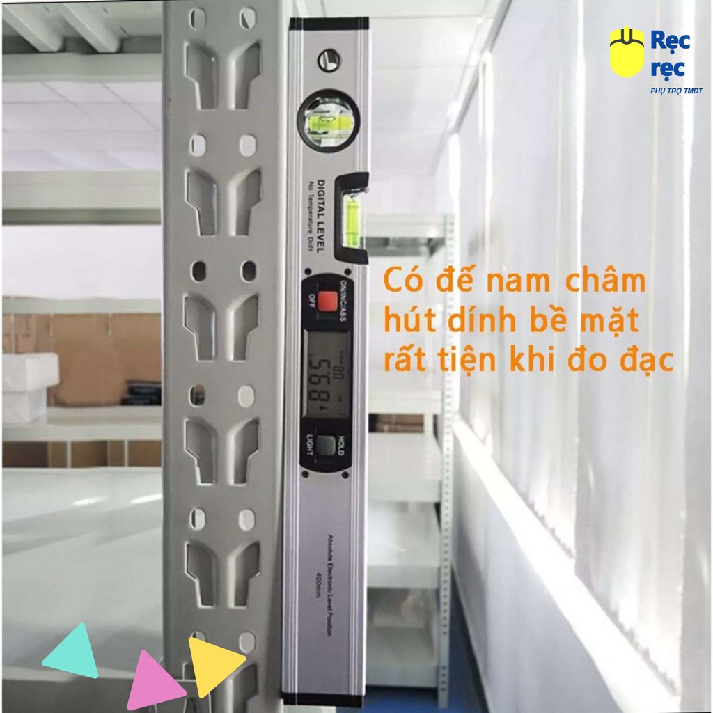 Thước cân bằng Nivo điện tử cao cấp 40cm - Khung nhôm định hình, đế nam châm