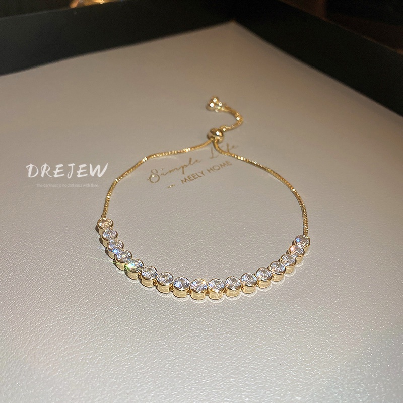 DREJEW Vòng Đeo Tay Dát Kim Cương Kiểu Hình Học Sang Trọng Nhẹ Nhàng