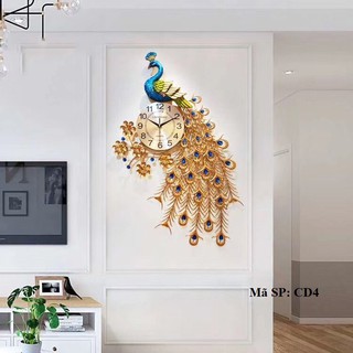 Đồng hồ trang trí treo tường chim công CD4