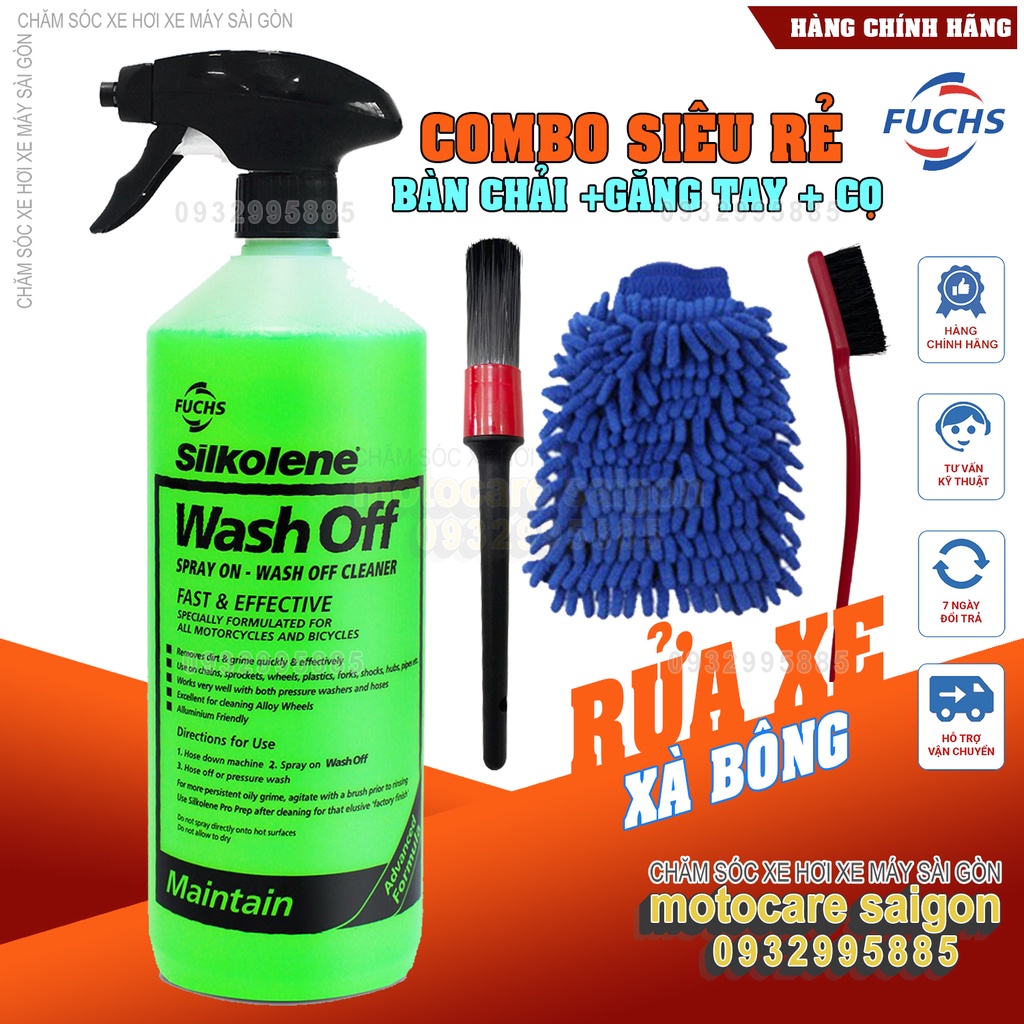 [Tặng vòi xịt] Nước rửa xe xà bông rửa xe Fuchs Silkolene Wash Off 1L