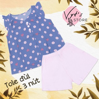 Đồ bộ nữ tole lanh quần đùi 3 nút
