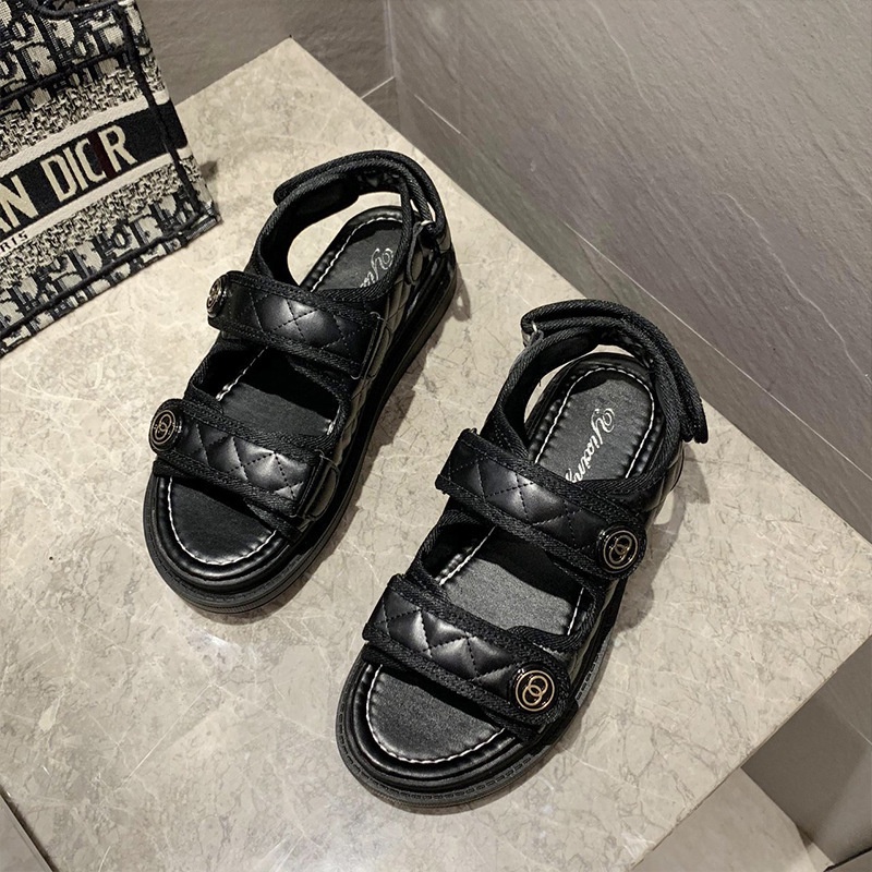 Sandal nữ da trám độn đế tăng chiều cao chất da mềm hàng Quảng Châu full box