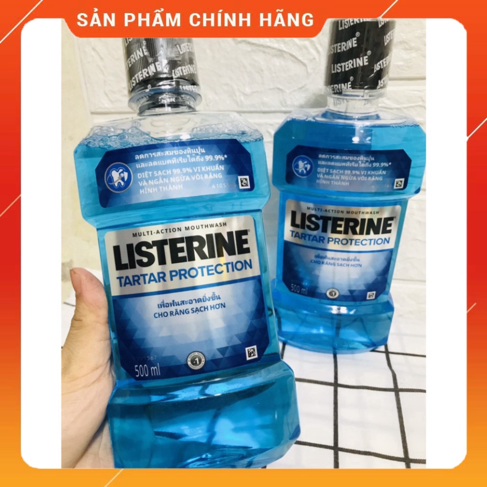 (250ML, 500ML-750ML) Nước súc miệng ngăn ngừa mảng bám Listerine Tartar Protection