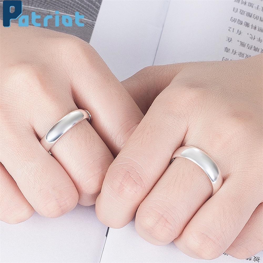 1 nhẫn thép không gỉ mạ vàng/bạc 6mm thời trang