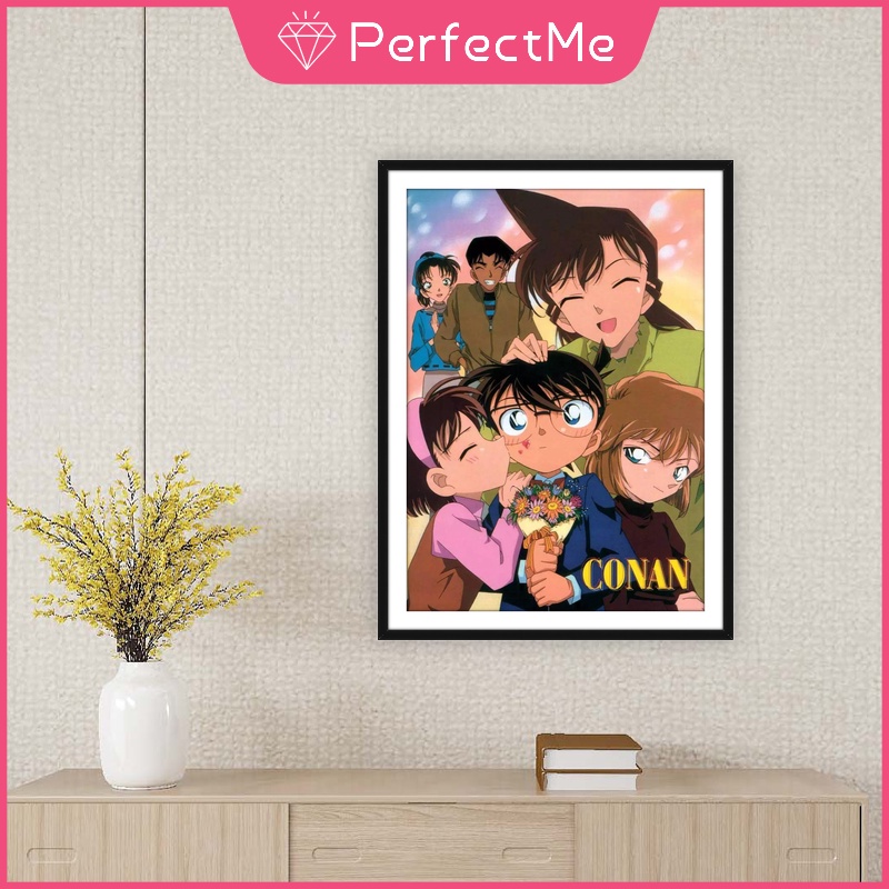 Tranh Đính Đá 5D Tự Làm Hình Thám Tử Conan 30x40cm Trang Trí Nhà Cửa
