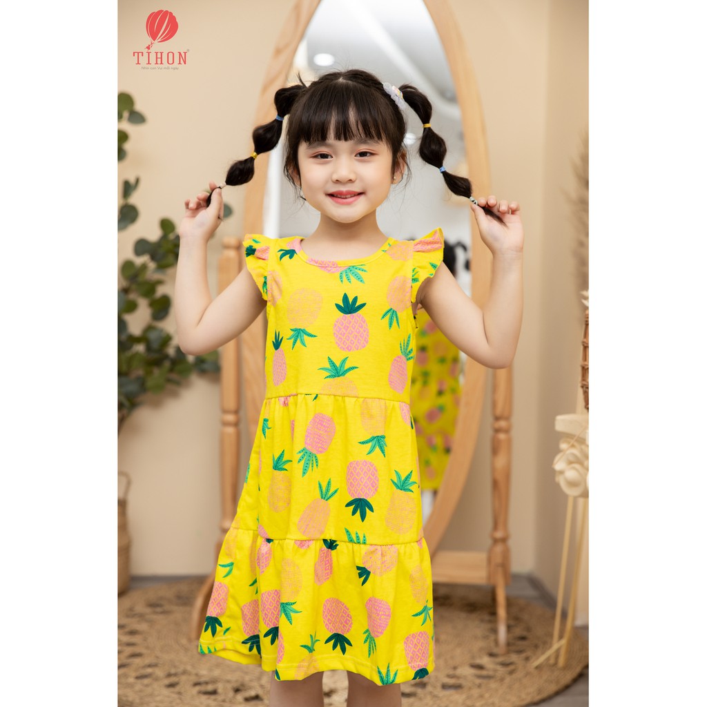 Váy Bé Gái TIHON 100% Cotton Họa Tiết Siêu Dễ Thương