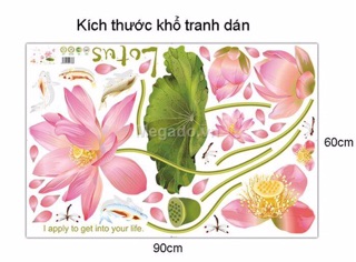 Decal dán tường mẫu hoa sen phong cách