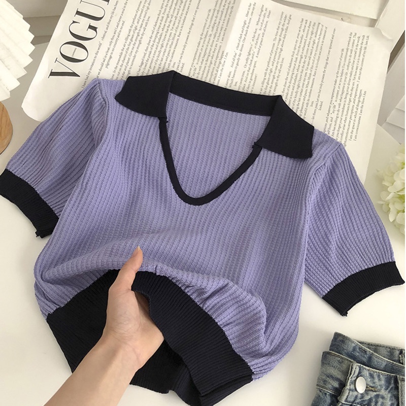 Áo Sweater Dệt Kim Chui Đầu Dáng Ôm Thiết Kế Trẻ Trung
