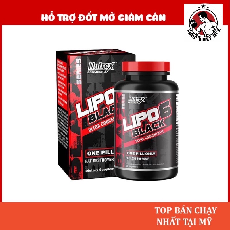 Lipo 6 Đốt Mỡ Giảm Cân Cực Mạnh NUTREX RESEARCH LIPO 6 BLACK ULTRA CONCENTRATE 60 Viên