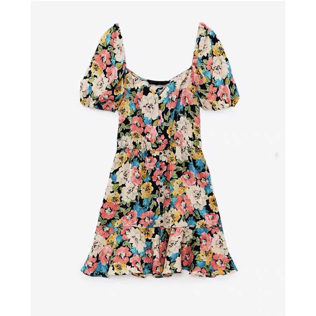 Váy hoa đuôi cá tay bồng MNG xinh xắn - V37 | BigBuy360 - bigbuy360.vn