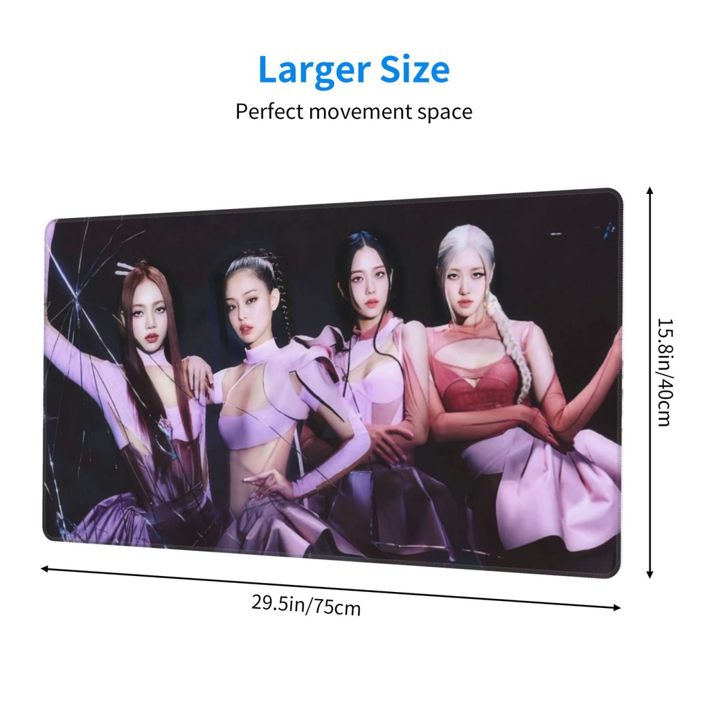 Miếng Lót Chuột Cao Su Chống Trượt In Hình BLACKPINK 40x75cm