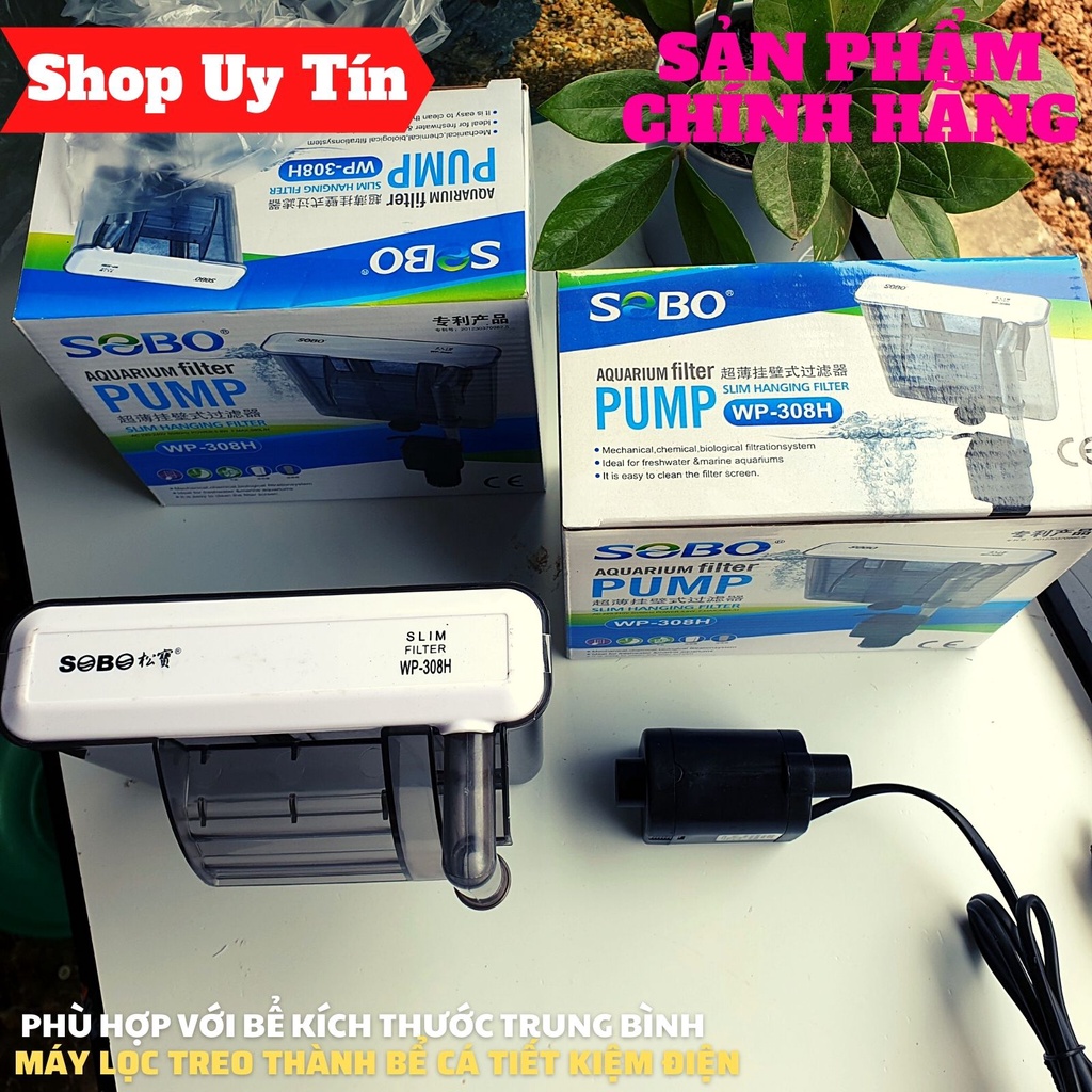 Máy Lọc Thác Treo Dạng Mỏng SOBO WP 308H 408H 508H - Tiết Kiệm Điện - Dành Cho Bể Cá Thuỷ Sinh