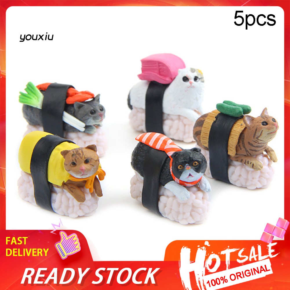 5 Mô Hình Sushi Mèo Nhỏ Nhắn Đáng Yêu Cho Bé