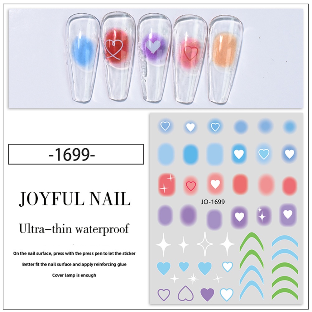 Miếng Dán Móng Tay Chống Nhòe 6 Phong Cách Gradient