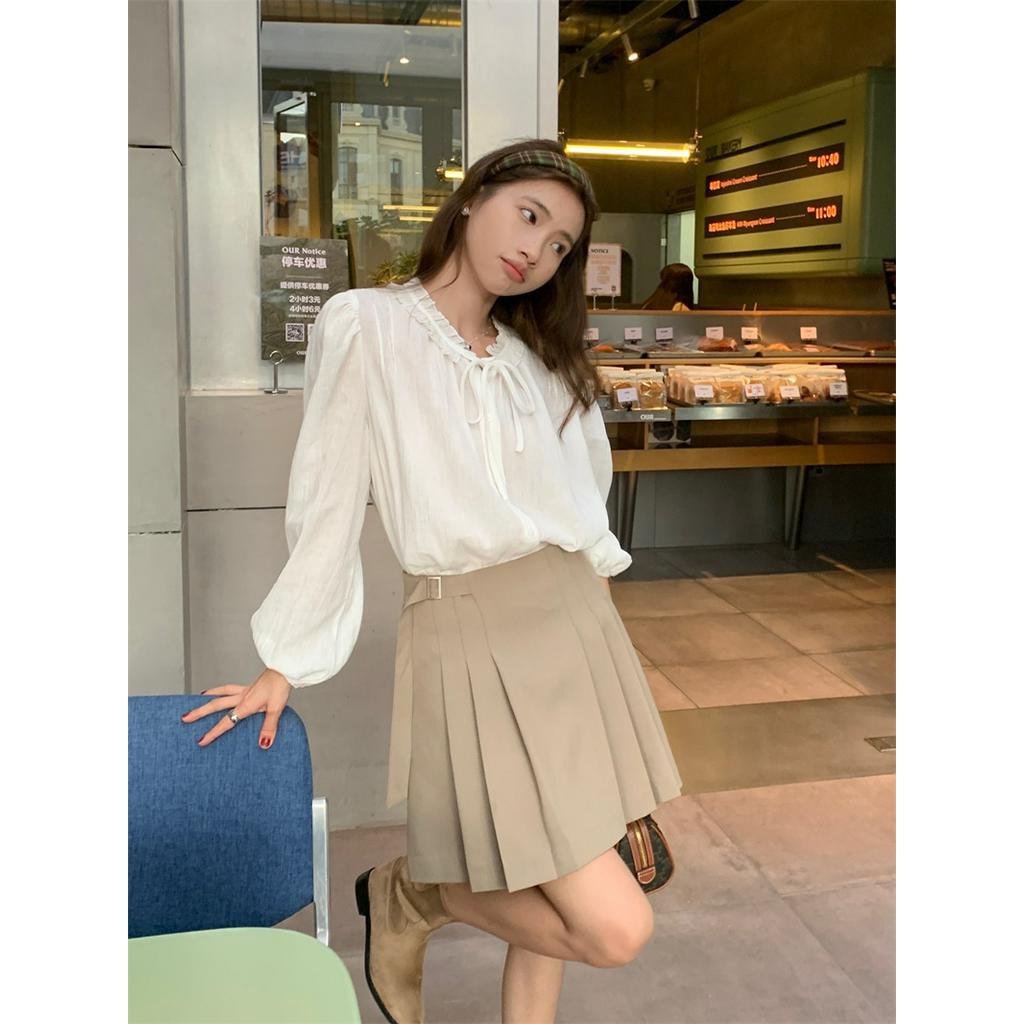 Áo Sơ Mi Tay Dài Dáng Rộng Màu Trơn Kiểu retro 68403 68403