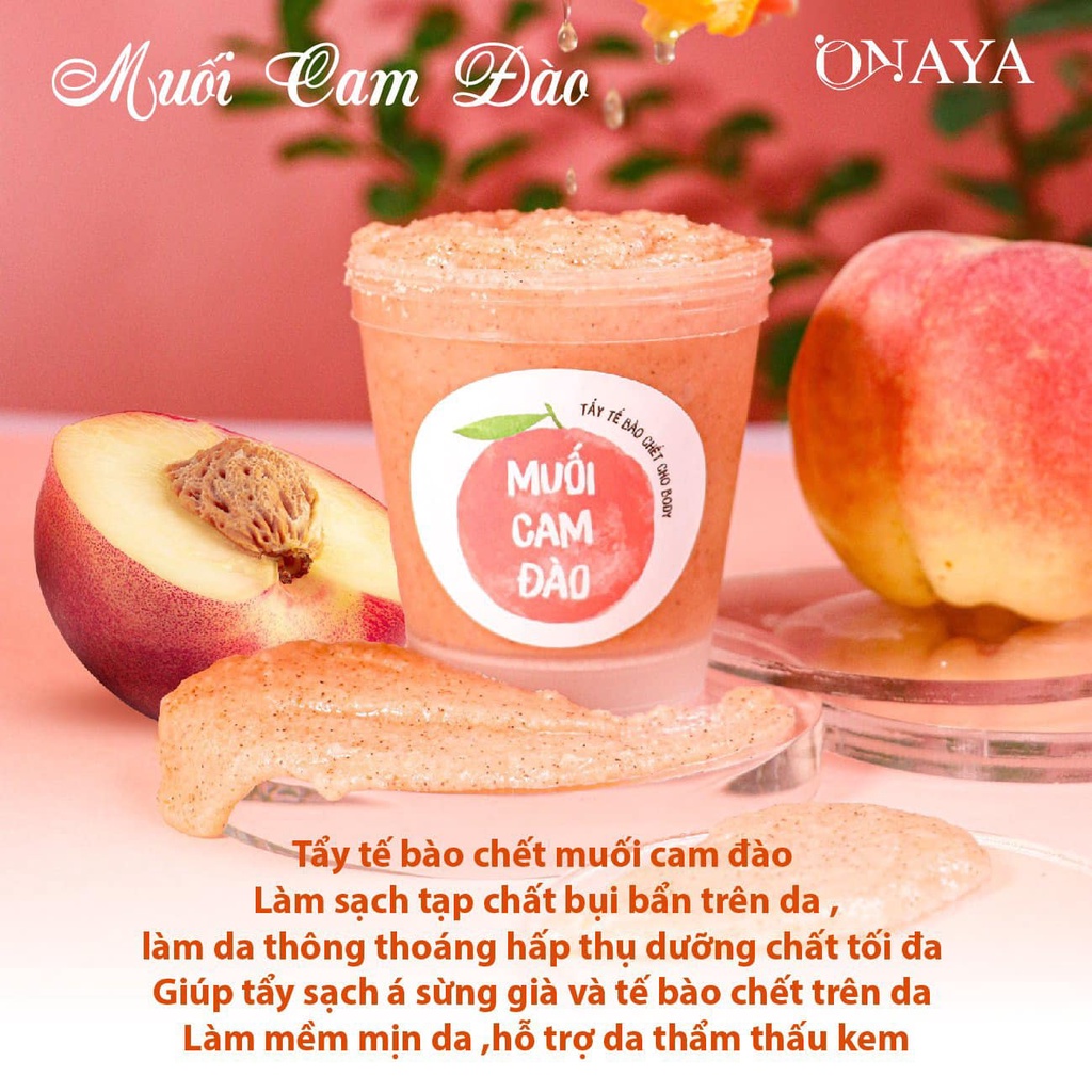 tẩy da chết muối cam đào onaya