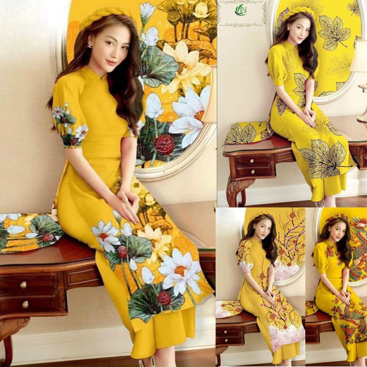 Áo dài cách tân siêu đẹp vải lụa nhập mát mịn AD270 [HÀNG XUẤT NHẬT-HÀN QUỐC]