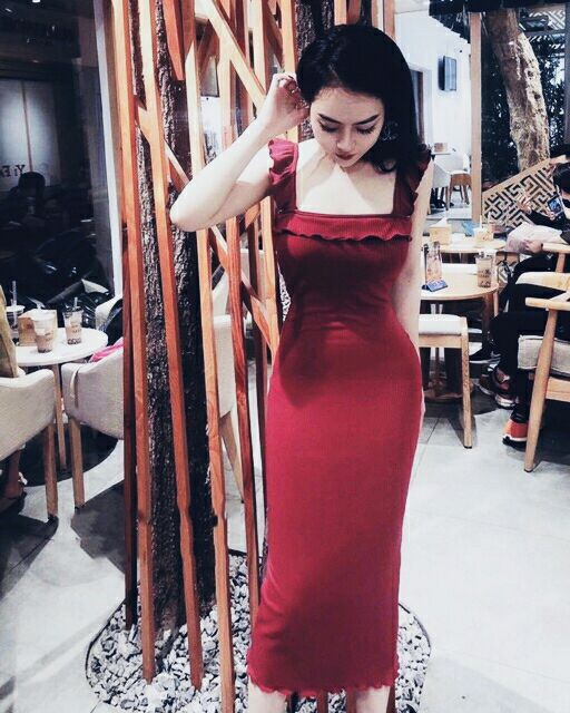 Đầm Body cánh Tiên Thun Gân - Váy cánh tiên 2 dây | BigBuy360 - bigbuy360.vn