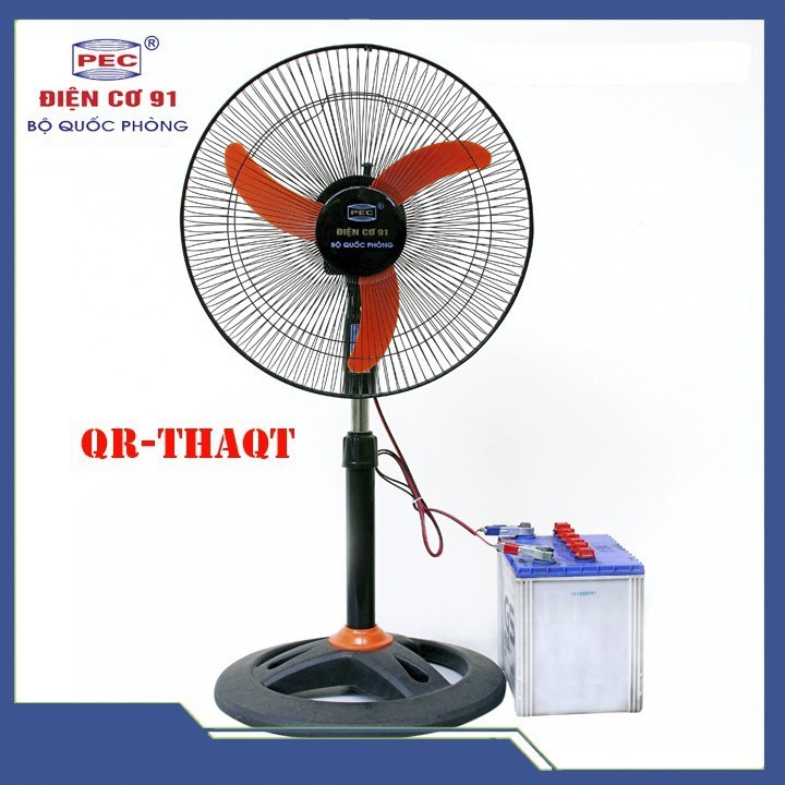 Quạt kẹp ắc quy 12V Điện Cơ 91 Bộ Quốc Phòng QRTH/AQT và Điện cơ 9109 Hà Nội - Quạt 400MM dùng nguồn ắc quy 12v