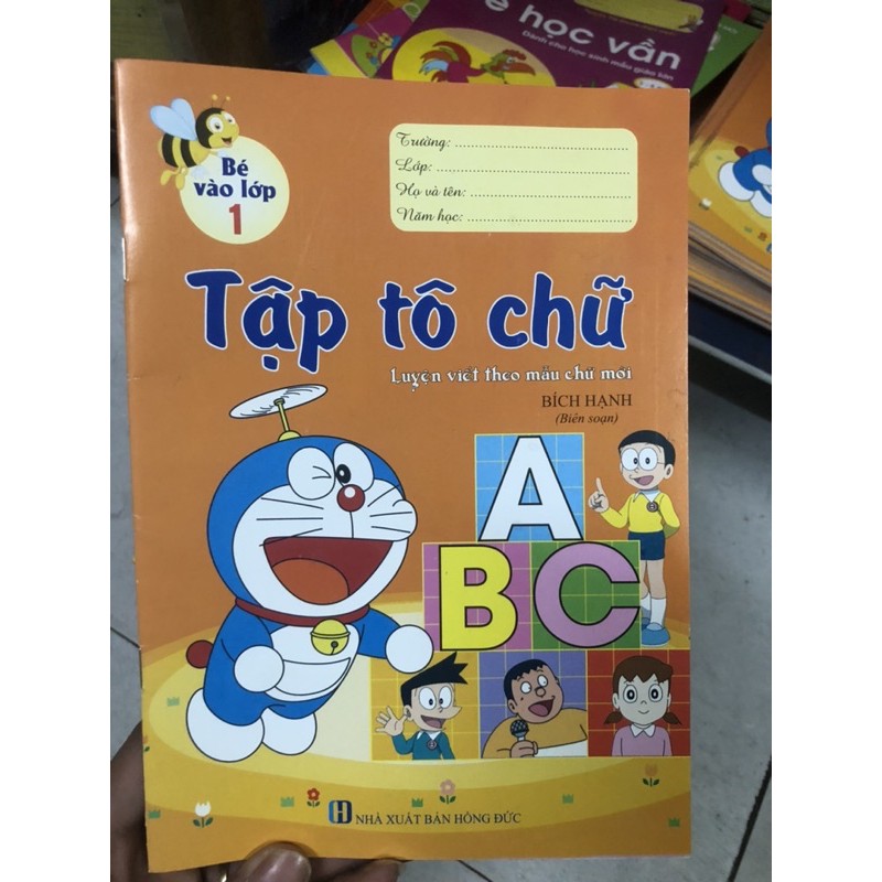 Combo 10quyển Tập tô chữ, số, đánh vần , học vần tặng kèm 4 bút chì đốt