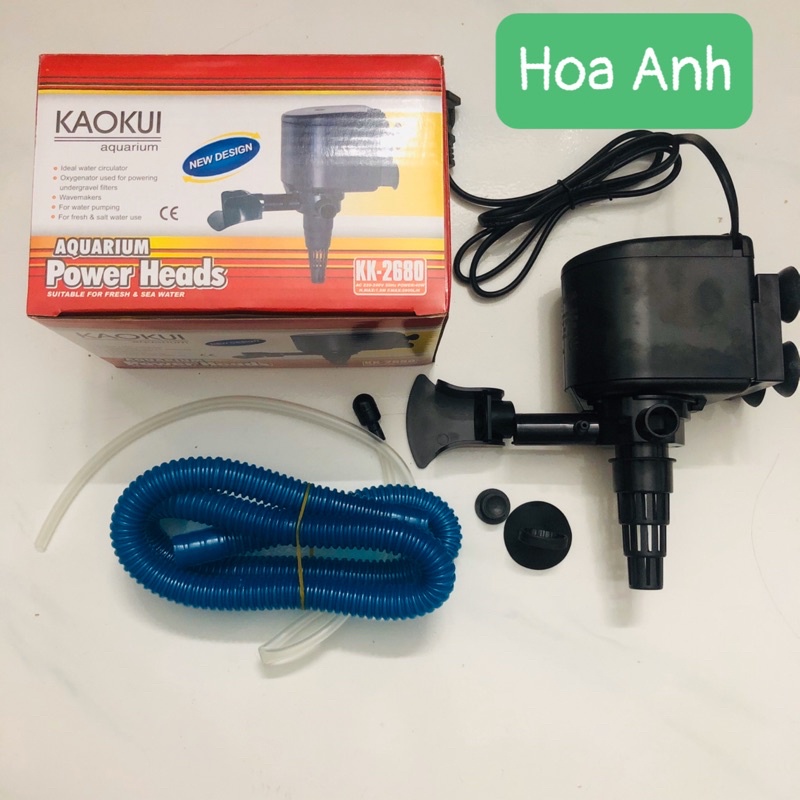 Máy Bơm Lọc Kaokui KK-2680 (40W-2800L/H-1.) - Bơm Nước 3 Trong 1 (Hút, Đẩy, Thổi Oxy) Cho Hồ Cá Cảnh