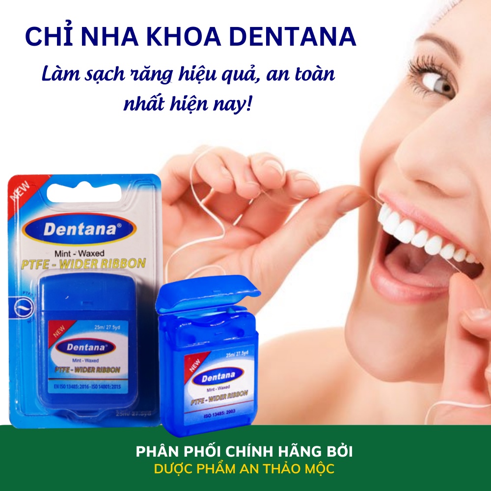 Chỉ nha khoa Tanaphar Dentana loại bỏ các mảng bám chân răng nhẹ nhàng bề mặt răng gúp miệng sạch sẽ răng chắc khỏe