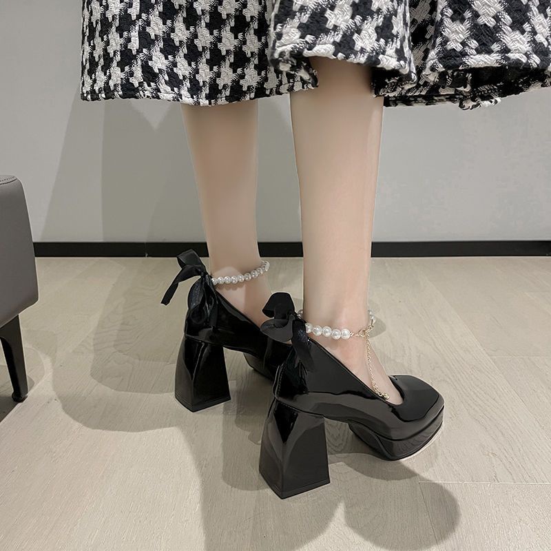 Giày Cao Gót Đính Nơ Và Ngọc Trai Thiết Kế Mới Thời Trang Mùa Xuân Hè Dành Cho Nữ