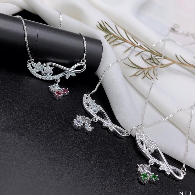 DÂY CHUYỀN LIỀN MẶT HOA ĐÁ - DÂY CHUYỀN NỮ BẠC S925