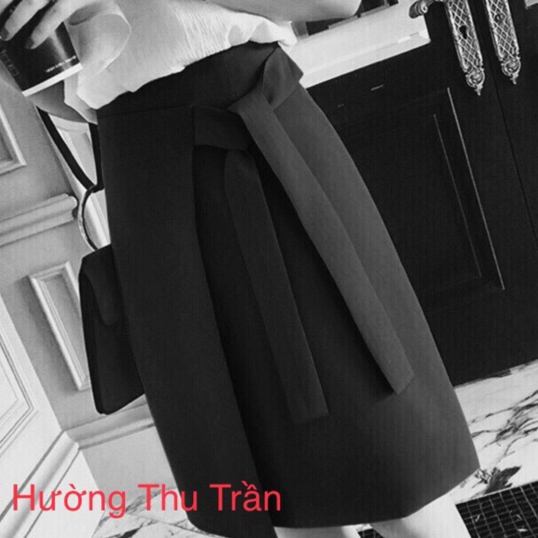 [CV_CHỮ A] CHÂN VÁY CHỮ A vạt lệch buộc nơ thời trang công sở | BigBuy360 - bigbuy360.vn