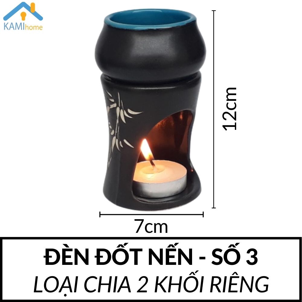 Đèn xông tinh dầu đốt nến ❤️Chọn Tinh dầu kèm❤️ thơm phòng khử mùi đuổi muỗi mã 25003.25004