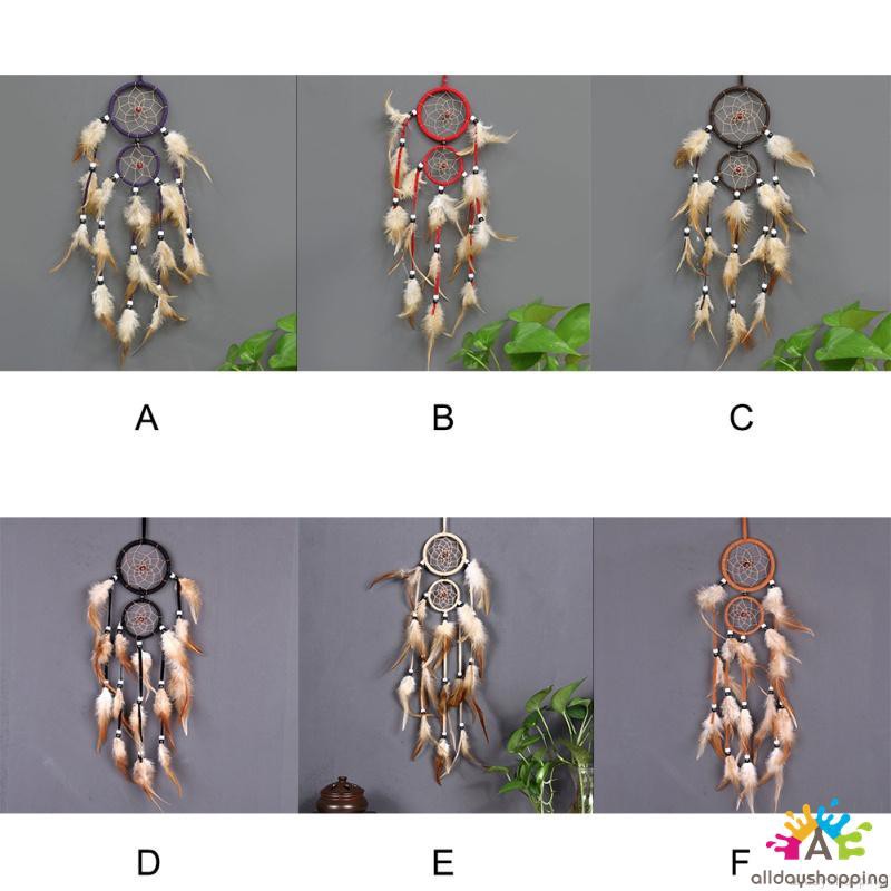 Vòng dream catcher hai lớp treo tường trang trí mang lại may mắn