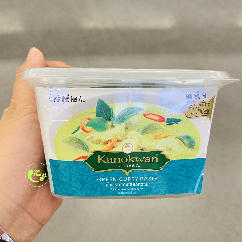 Sốt gia vị cà ri xanh hoàn chỉnh Kanokwan Thái Lan 500g น้ำพริกแกงเขียวหวาน