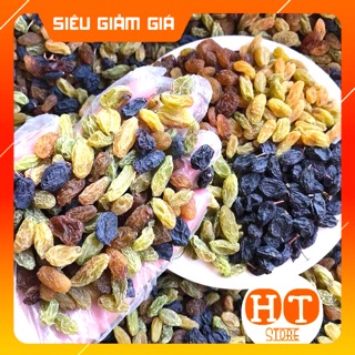 1 kg nho sấy khô tân cương mix 4 vị loại to ngon