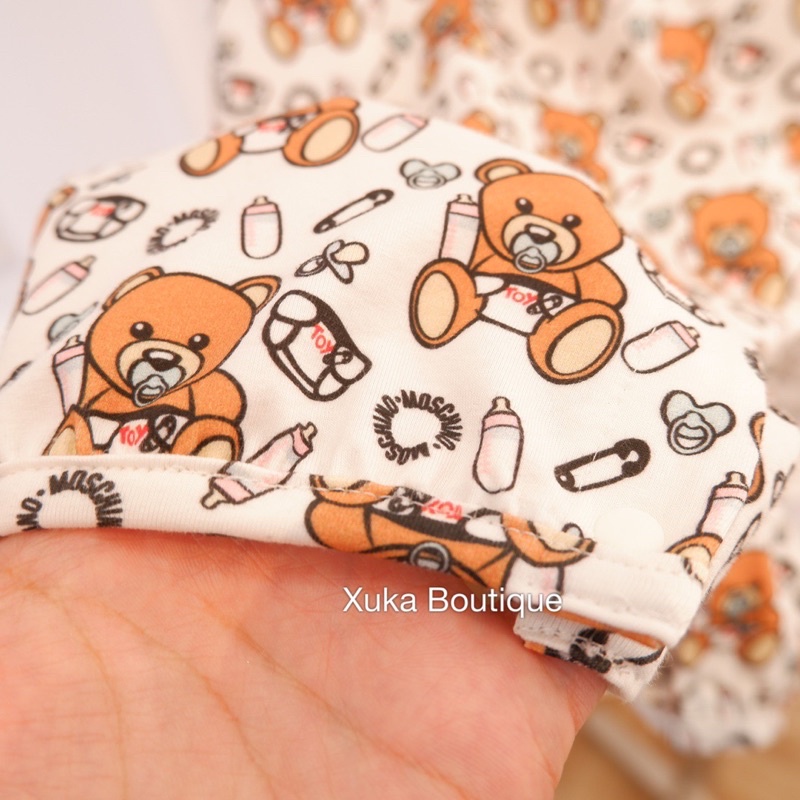 Body Đùi Cộc Tay Gấu QCCC. Style Hàn Quốc Cotton Cực Đẹp [Ảnh Thật] cho bé 0-24 tháng